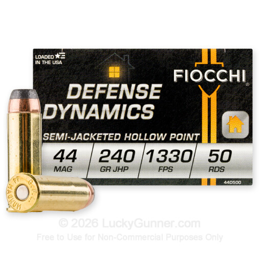 44 Mag - 240 Grain SJHP - Fiocchi - 50 Rounds