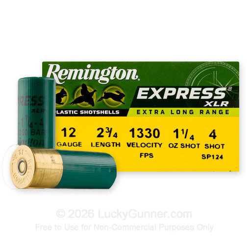 12 Gauge - 2-3/4" 1-1/4oz. #4 Shot - Remington Express XLR - 25 Rounds