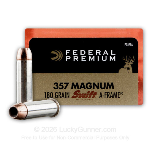 357 Mag - 180 Grain Swift A-Frame JHP - Federal Vital-Shok - 20 Rounds