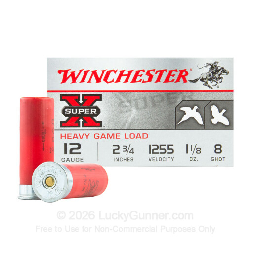 12 Gauge - 2-3/4" 1-1/8 oz. #8 Shot - Winchester Super-X Upland Heavy Game Loads - 25 Rounds
