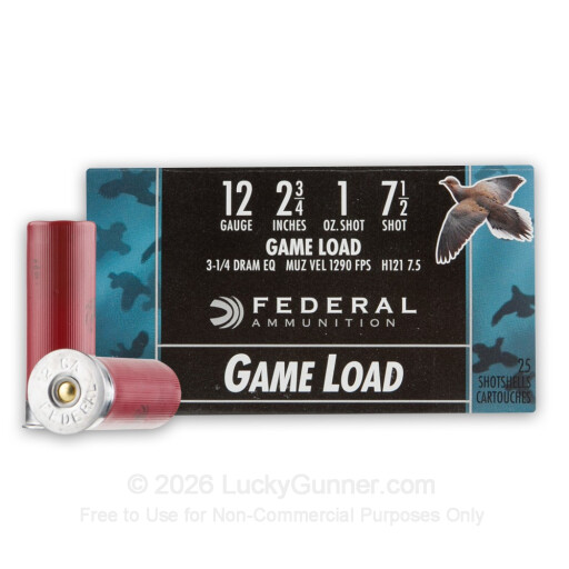 12 Gauge - 2 3/4" 1 oz. #7.5 Shot - Federal Game-Shok - 25 Rounds