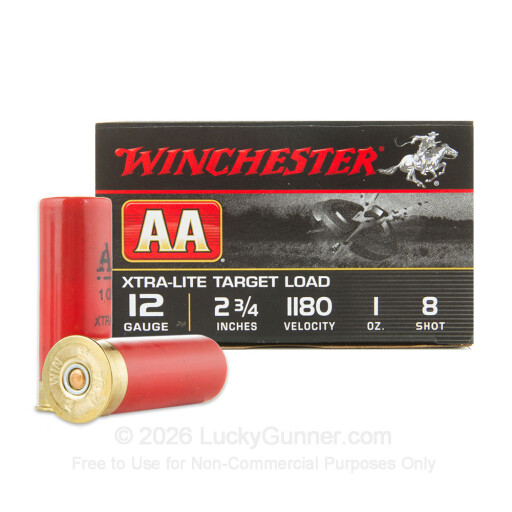 12 Gauge - 2-3/4" AA Xtra-Lite #8 Shot - Winchester - 250 Rounds