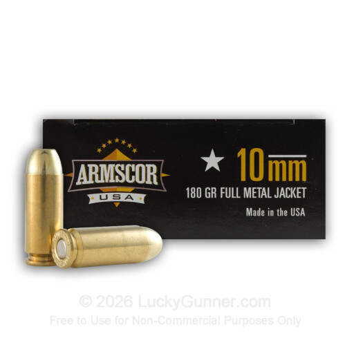 10mm Auto - 180 Grain FMJ - Armscor - 50 Rounds