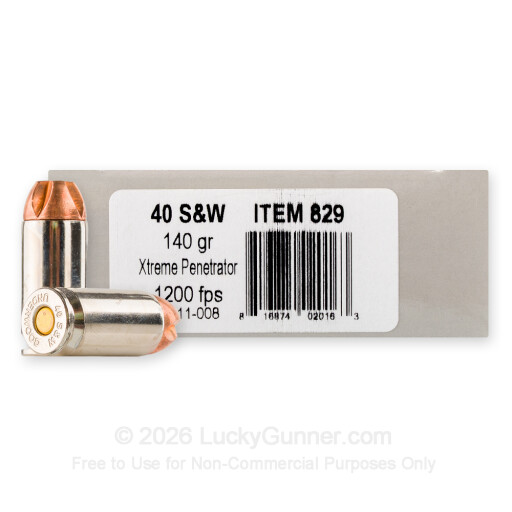 40 S&W - 140 Grain Xtreme Penetrator - Underwood - 20 Rounds