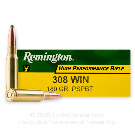 308 - 180 Grain PSP BT - Remington High Performance Rifle - 20 Rounds