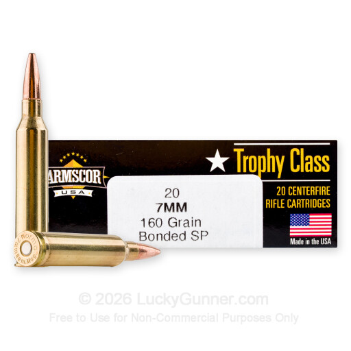 7mm Rem Mag - 160 Grain Bonded SP - Armscor USA Trophy Class - 200 Rounds