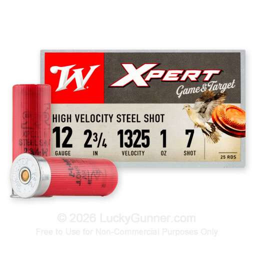 12 Gauge - 2-3/4" 1 oz. #7 Steel Shot  - Winchester Xpert - 25 Rounds