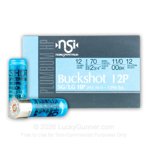 12 Gauge - 2-3/4" 12 Pellets 00 Buck - NobelSport - 10 Rounds