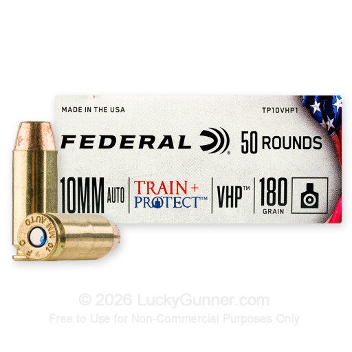 10mm Auto - 180 Grain JHP - Federal Train + Protect - 50 Rounds