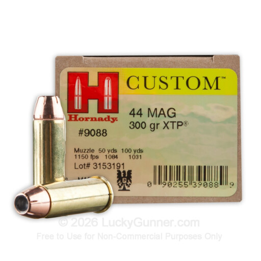 44 Mag - 300 Grain XTP JHP - Hornady Custom - 20 Rounds