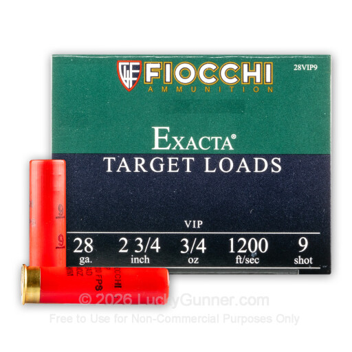 28 Gauge - 2-3/4" 3/4oz. #9 Shot - Fiocchi VIP - 25 Rounds