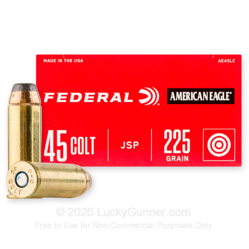 45 Long Colt - 225 Grain JSP - Federal American Eagle - 50 Rounds