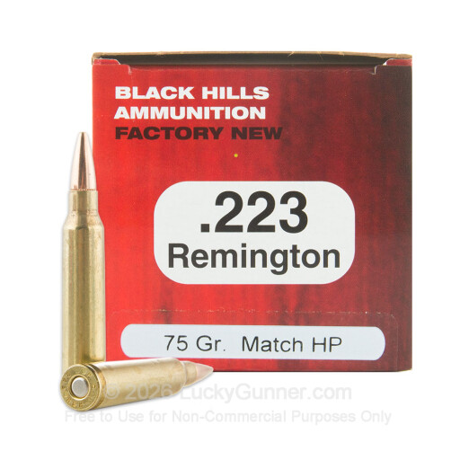 223 Remington - 75 Grain JHP - Black Hills Heavy Match - 1000 Rounds