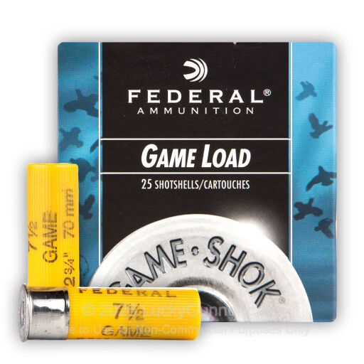 20 Gauge - 2-3/4" 7/8 oz. #7.5 Shot - Federal Game Load - 250 Rounds