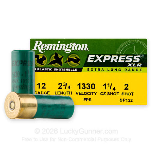 12 Gauge - 2-3/4" 1-1/4oz. #2 Shot - Remington Express XLR - 25 Rounds
