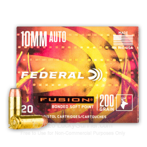 10mm Auto - 200 Grain Bonded SP - Federal Fusion - 20 Rounds