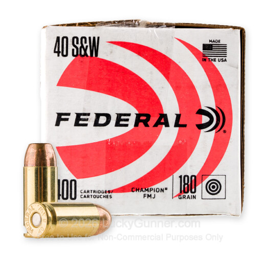 40 S&W - 180 Grain FMJ - Federal Champion - 400 Rounds
