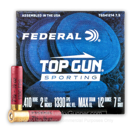 410 Gauge - 2-1/2" 1/2oz. #7.5 Shot - Federal Top Gun Sporting - 25 Rounds
