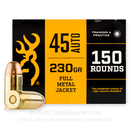 45 ACP - 230 Grain FMJ - Browning - 750 Rounds