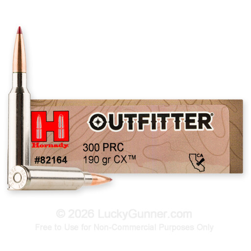 300 PRC - 190 Grain CX - Hornady Outfitter - 20 Rounds