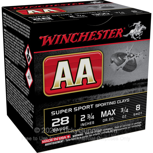 28 Gauge - 2-3/4" 3/4oz. #8 Shot - Winchester AA - 25 Rounds