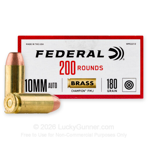 10mm Auto - 180 Grain FMJ - Federal Champion - 1000 Rounds