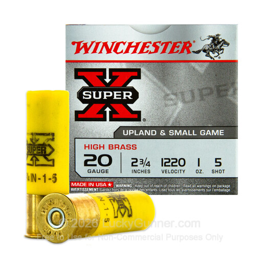 20 Ga - 2-3/4" High Brass Game Load - 1 oz #5 - Winchester - 25