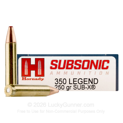 350 Legend - 250 Grain Sub-X - Hornady Subsonic - 20 Rounds