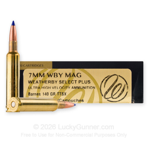 7mm Weatherby Mag - 140 Grain TTSX - Weatherby Select Plus - 20 Rounds