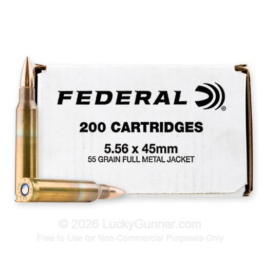 5.56x45 - 55 Grain FMJ - Federal American Eagle - 200 Rounds