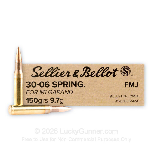 30-06 Sprg - 150 gr M2 Ball FMJ - M1 Garand - Sellier & Bellot - 400 Rounds