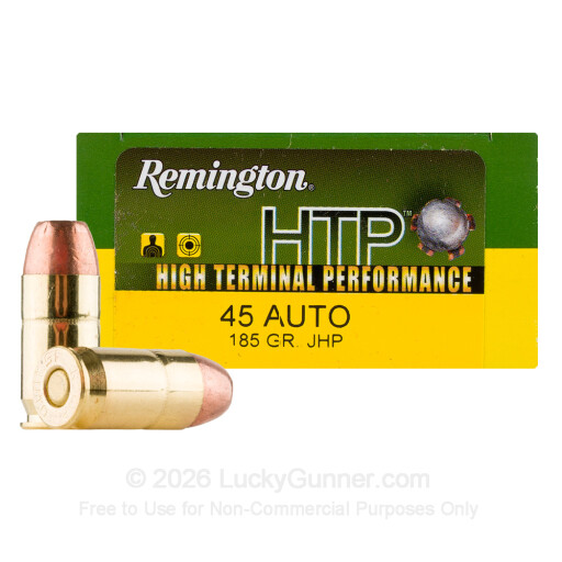 45 ACP - 185 Grain JHP - Remington HTP - 20 Rounds