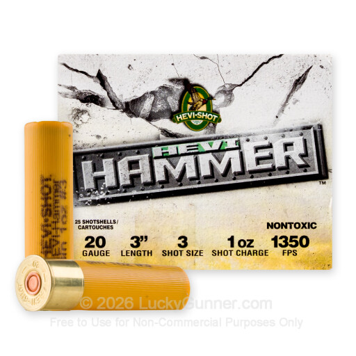 20 Gauge - 3" 1oz. #3 Steel/Bismuth Shot - Hevi-Hammer - 25 Rounds