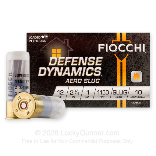 12 Gauge - 2-3/4" 1 oz Low Recoil Rifled Slug - Fiocchi - 10 Rounds