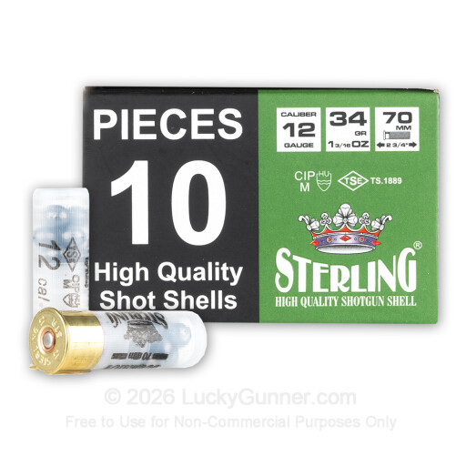 12 Gauge - 2-3/4" 9 Pellets 00 Buckshot - Sterling - 200 Rounds