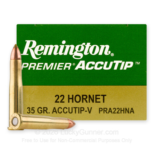 22 Hornet - 35 Grain AccuTip-V - Remington Premier AccuTip-V - 50 Rounds