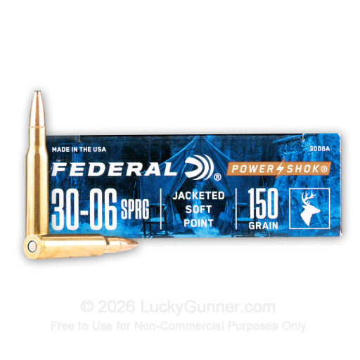 30-06 - 150 Grain SP - Federal Power-Shok - 20 Rounds