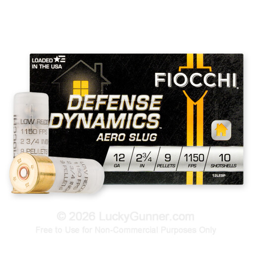 12 Gauge - 2-3/4" 9 Pellets #1 Buckshot - Fiocchi Low Recoil - 250 Rounds
