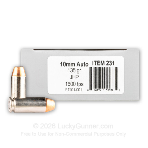 10mm Auto - 135 Grain Nosler JHP Underwood - 20 Rounds