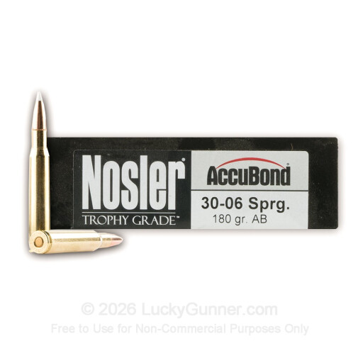 30-06 - 180 Grain Accubond Polymer Tip - Nosler Trophy Grade - 20 Rounds