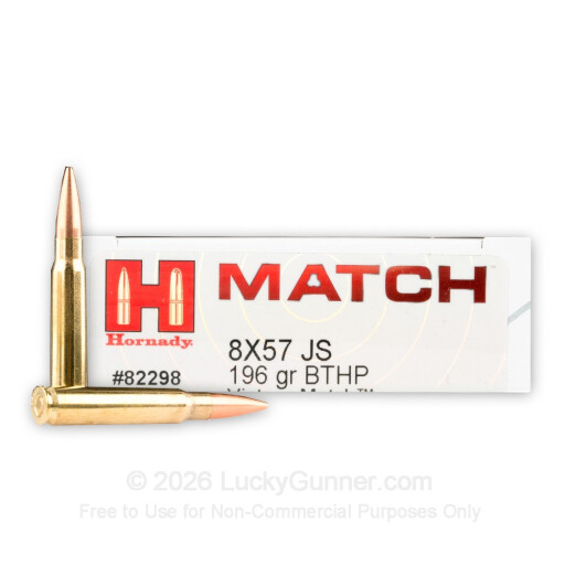 8mm Mauser JS - 196 Grain HPBT - Hornady Vintage Match - 20 Rounds