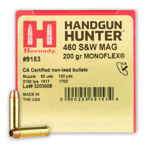 460 S&W Magnum - 200 Grain MonoFlex - Hornady Handgun Hunter - 20 Rounds