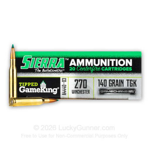 270 - 140 Grain TGK - Sierra GameChanger - 20 Rounds