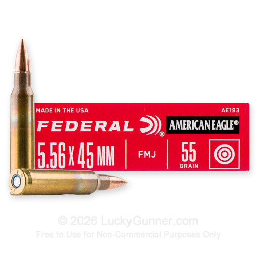 5.56x45 - 55 Grain FMJ - Federal American Eagle - 20 Rounds