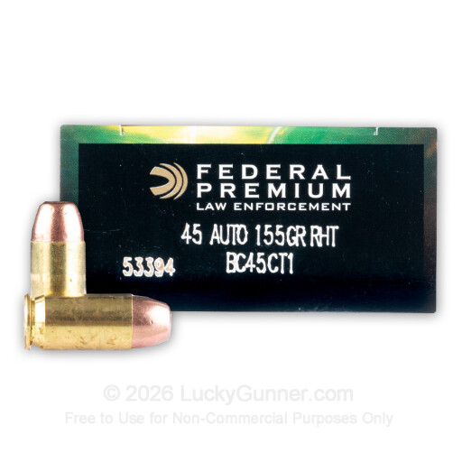 45 ACP - 155 Grain Frangible - Federal LE BallistiClean - 50 Rounds