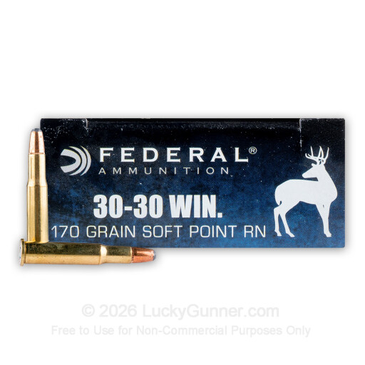 30-30 - 170 Grain SP Round Nose- Federal Power-Shok - 200 Rounds