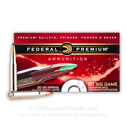 30-06 - 180 Grain Trophy Copper - Federal Vital-Shok - 20 Rounds