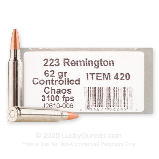 223 Rem - 62 Grain Controlled Chaos - Underwood - 20 Rounds