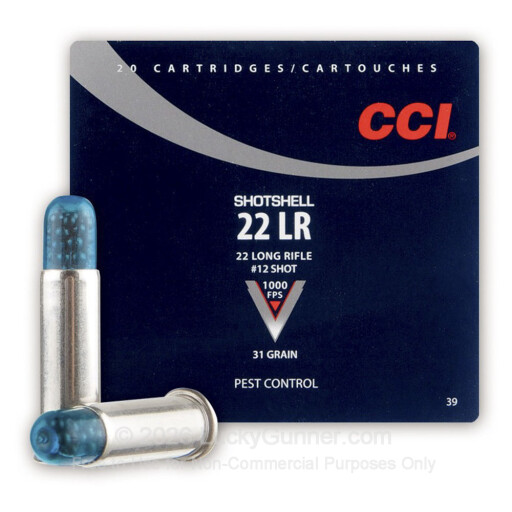 22 LR - 31 Grain #12 Shot - CCI Rimfire Shotshell - 2000 Rounds