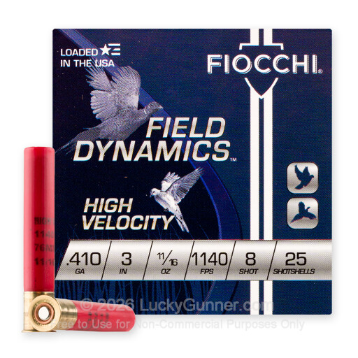 410 Bore - 3" 11/16oz. #8 Shot - Fiocchi - 25 Rounds